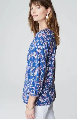 Border-Printed Floral Top | Jjill