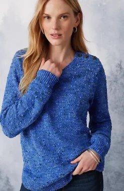 Buttoned-Shoulder Pullover Sweater | Jjill