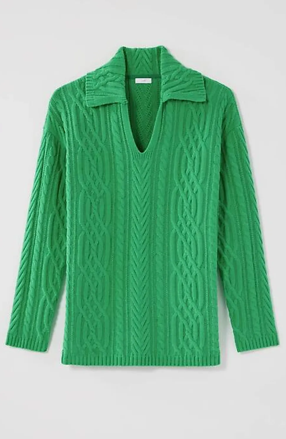 Cabled Polo Sweater | Jjill