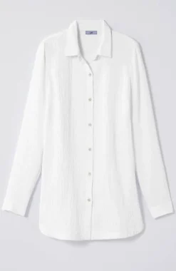Cotton-Gauze Split-Hem Tunic | Jjill