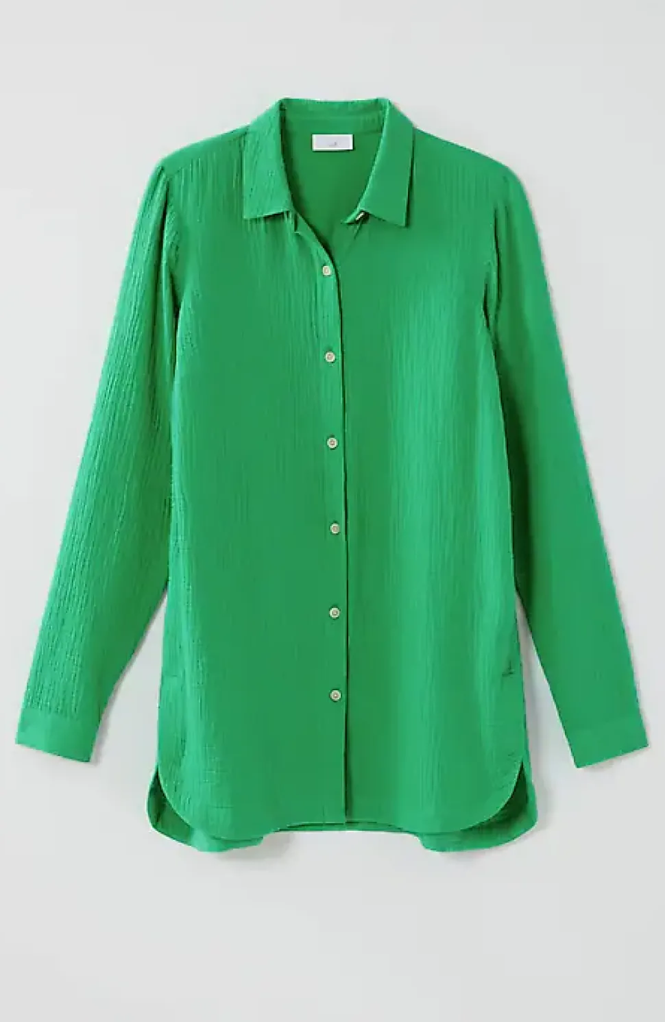 Cotton-Gauze Split-Hem Tunic | Jjill