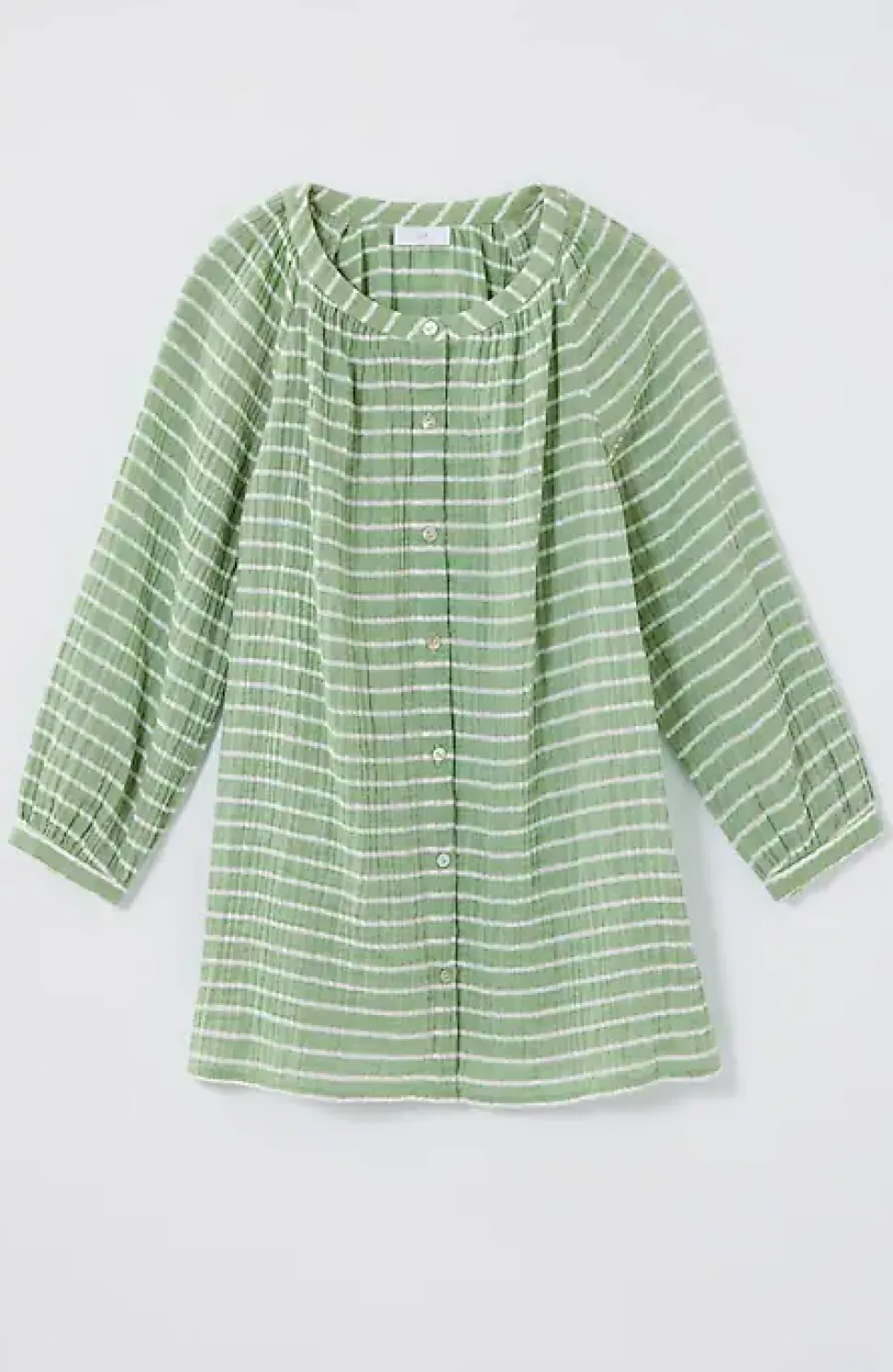 Cotton-Gauze Striped Button-Front Top | Jjill