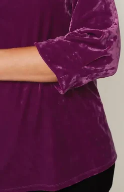 Crushed-Velvet A-Line Top | Jjill
