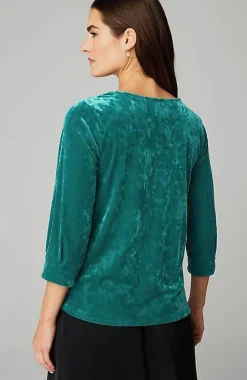 Crushed-Velvet A-Line Top | Jjill