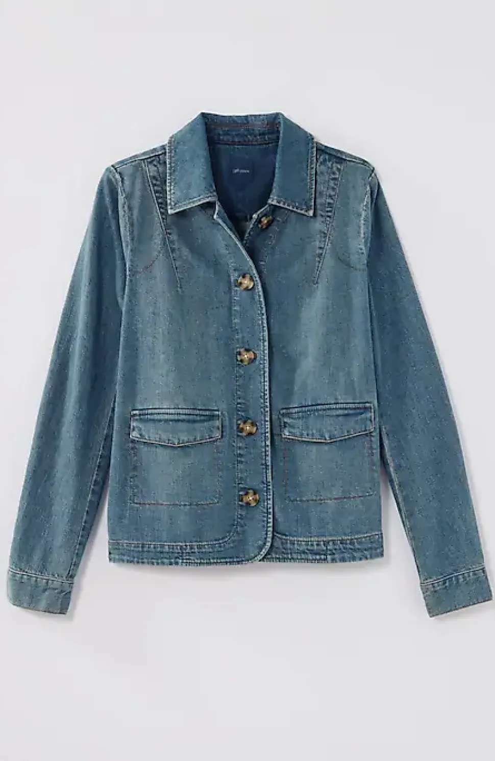 Curved-Hem Denim Jacket | Jjill