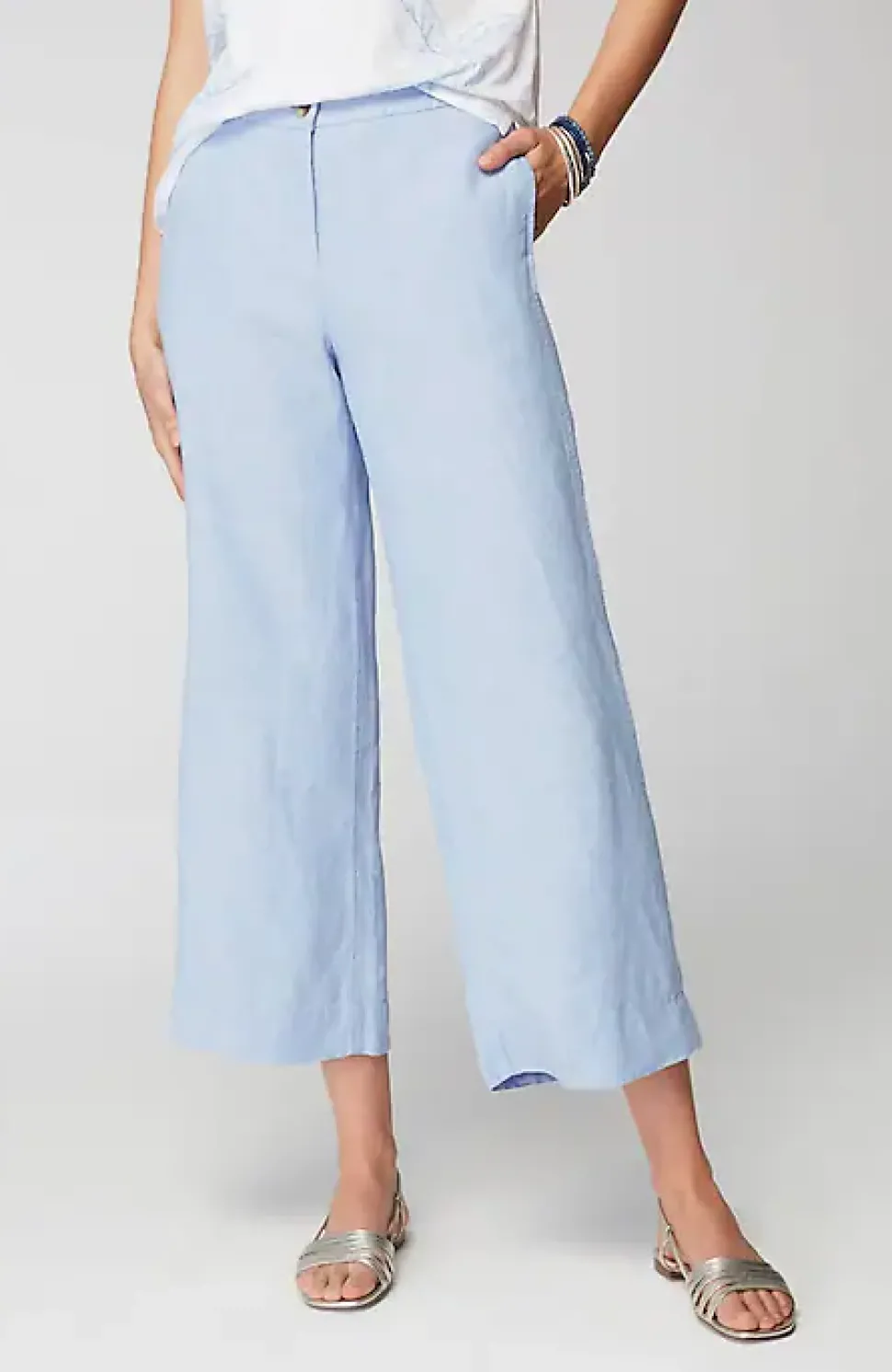 Easy Linen Wide-Leg Crops | Jjill