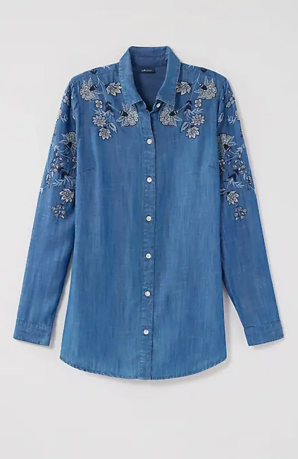 Embroidered Indigo Tunic | Jjill