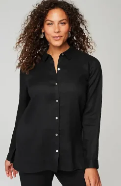 Everyday Linen Button-Front Shirt | Jjill