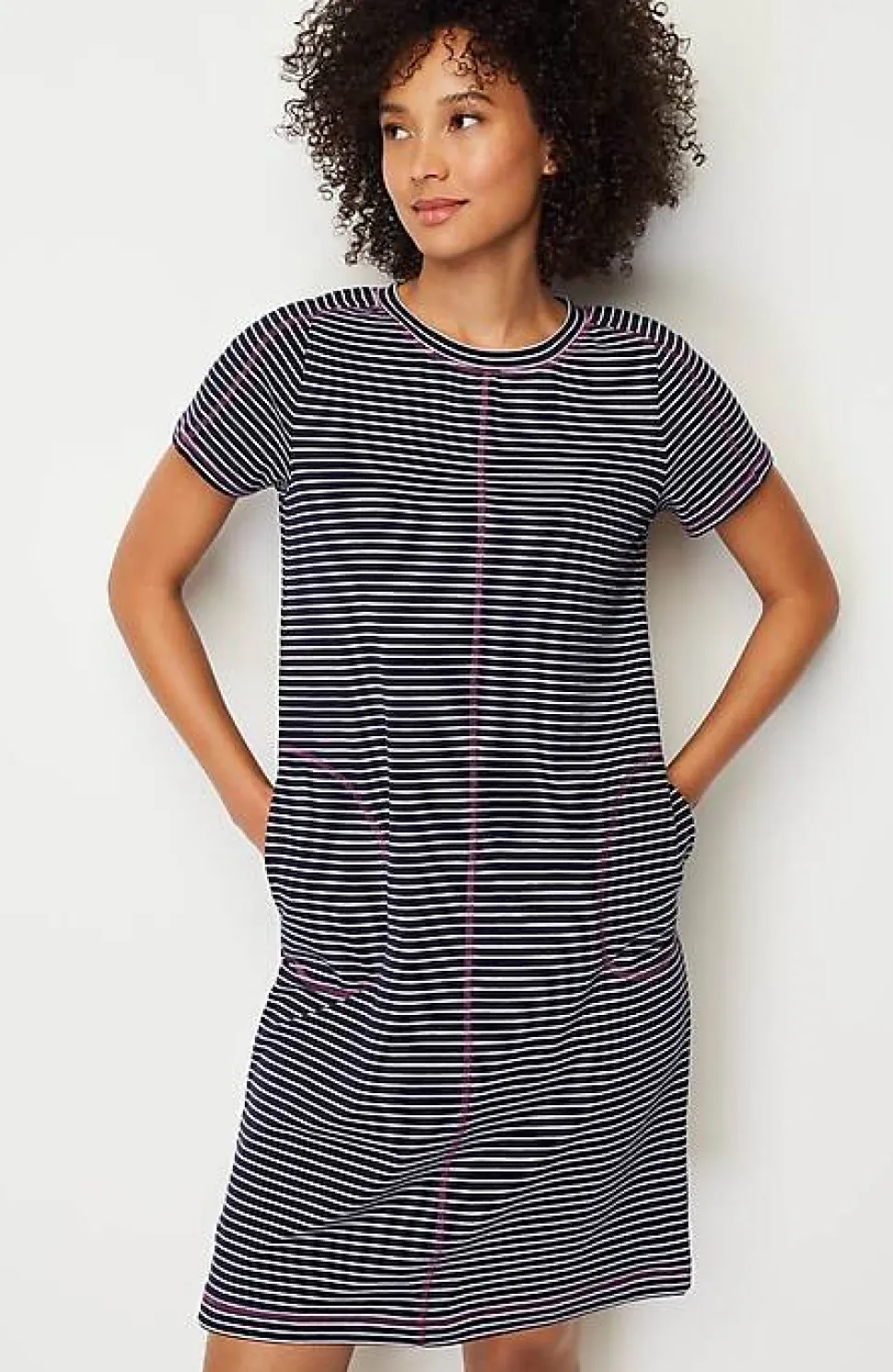 Fit Elevate Terry Contrasting-Stitch Dress | Jjill