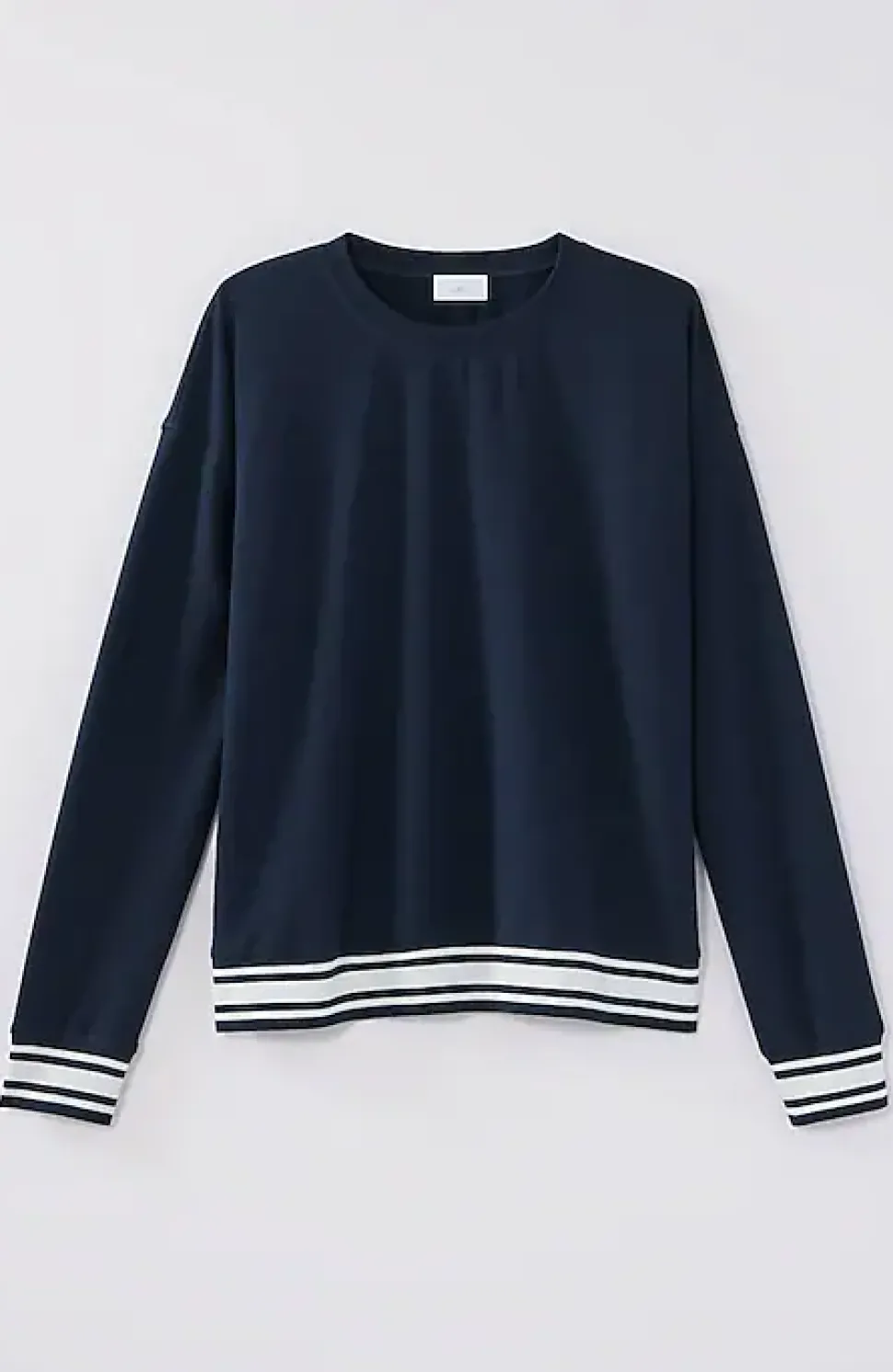 Fit Elevate Terry Striped-Hem Pullover | Jjill