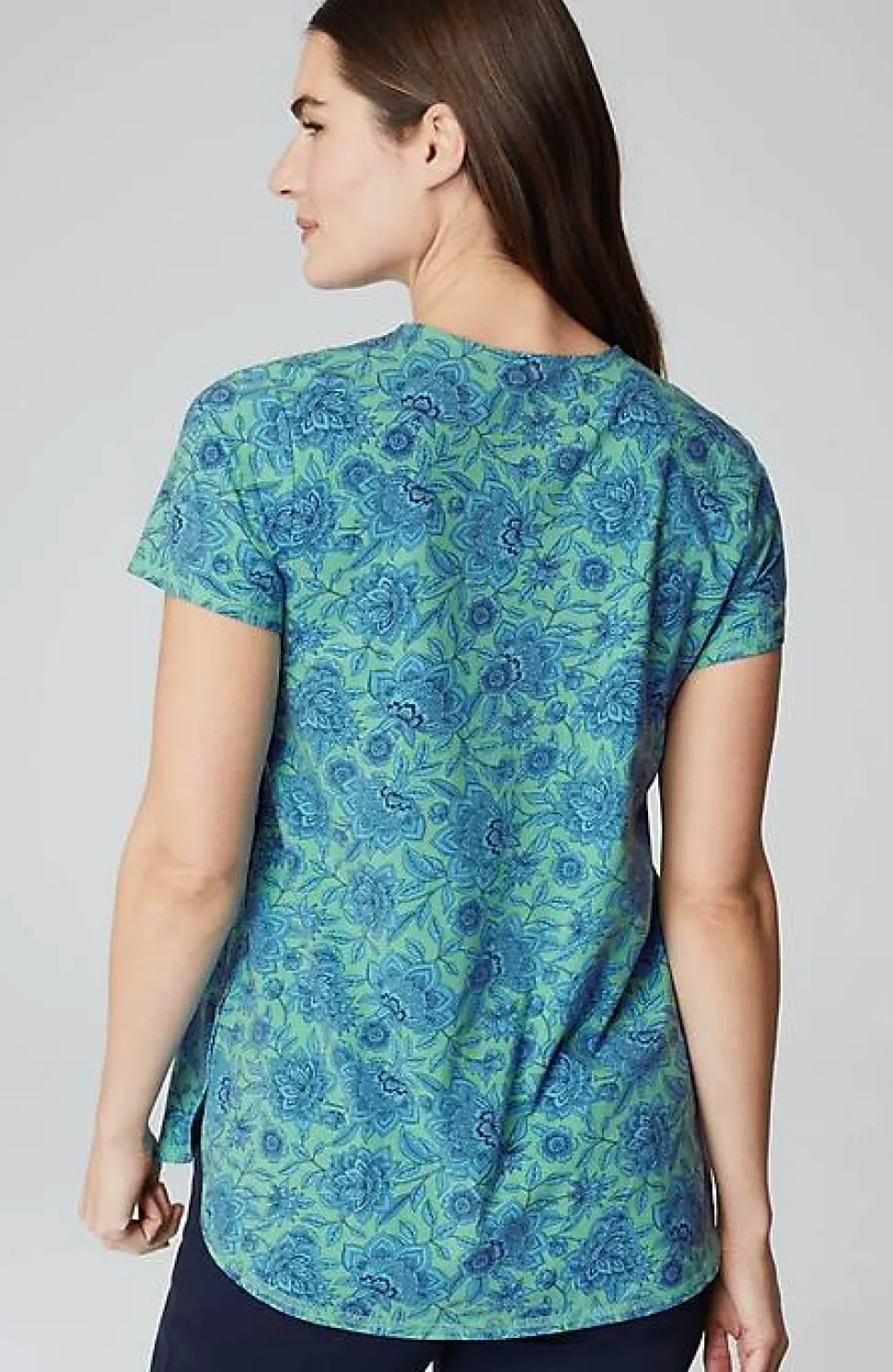 Fit Progress Pima-Stretch Shirttail Tee| Jjill
