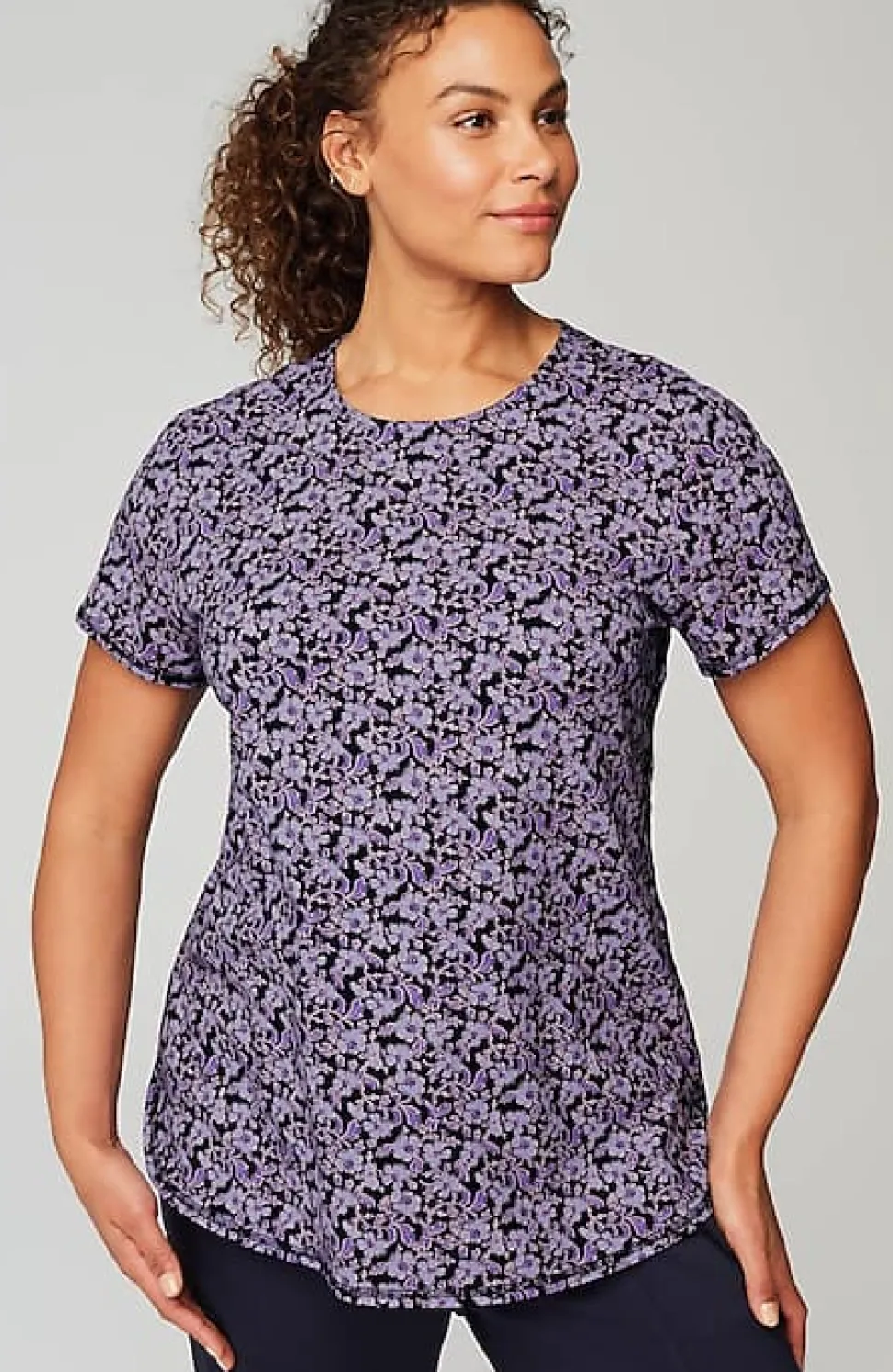 Fit Progress Pima-Stretch Shirttail Tee| Jjill