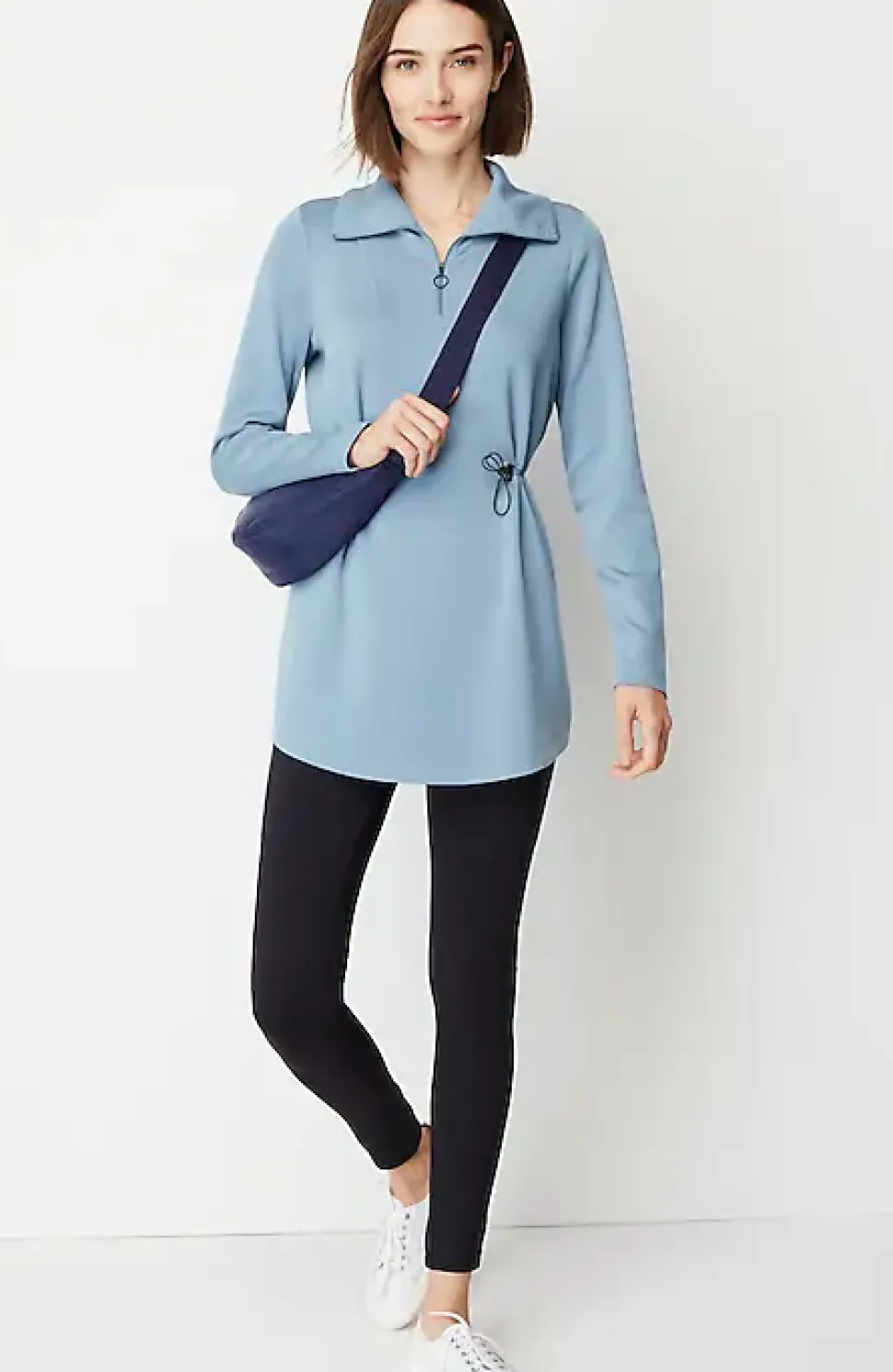 Fit Sleek Double-Knit Cinched-Waist Tunic | Jjill