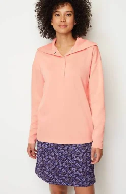 Fit Sleek Double-Knit Snap-Front Pullover | Jjill