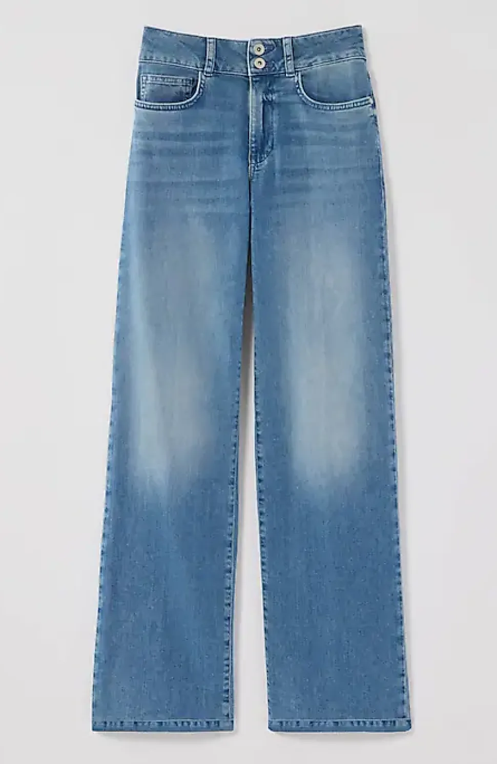 High-Rise Creased-Front Full-Leg Jeans | Jjill