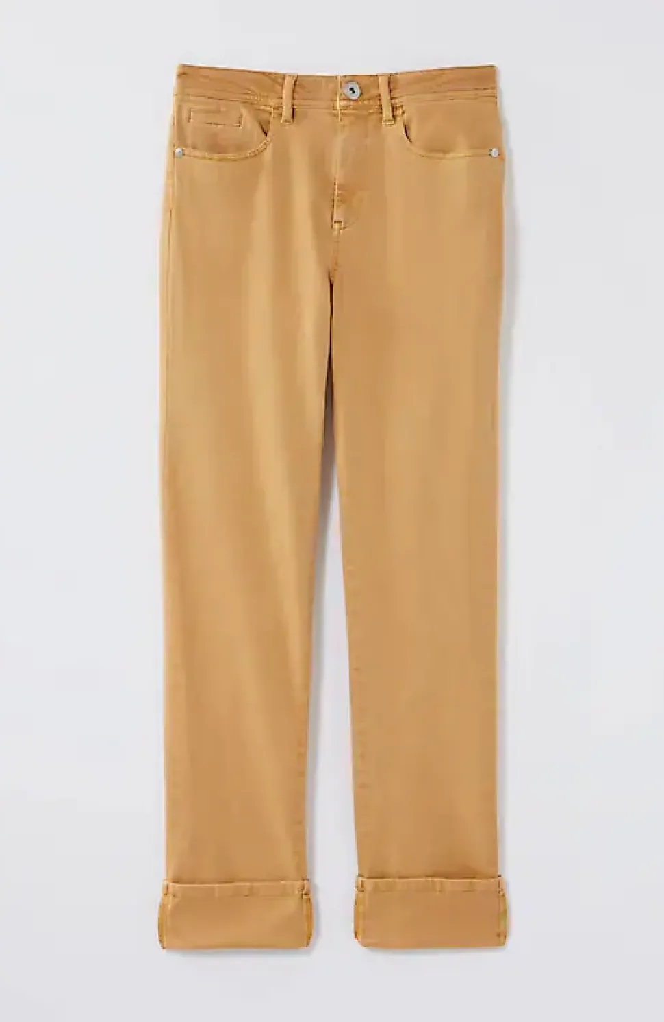 High-Rise Straight-Leg Cuffed Jeans | Jjill