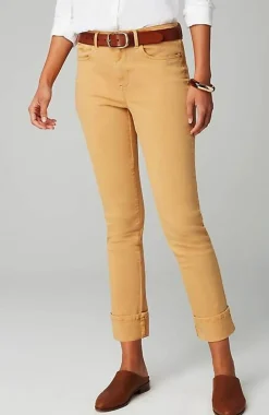 High-Rise Straight-Leg Cuffed Jeans | Jjill