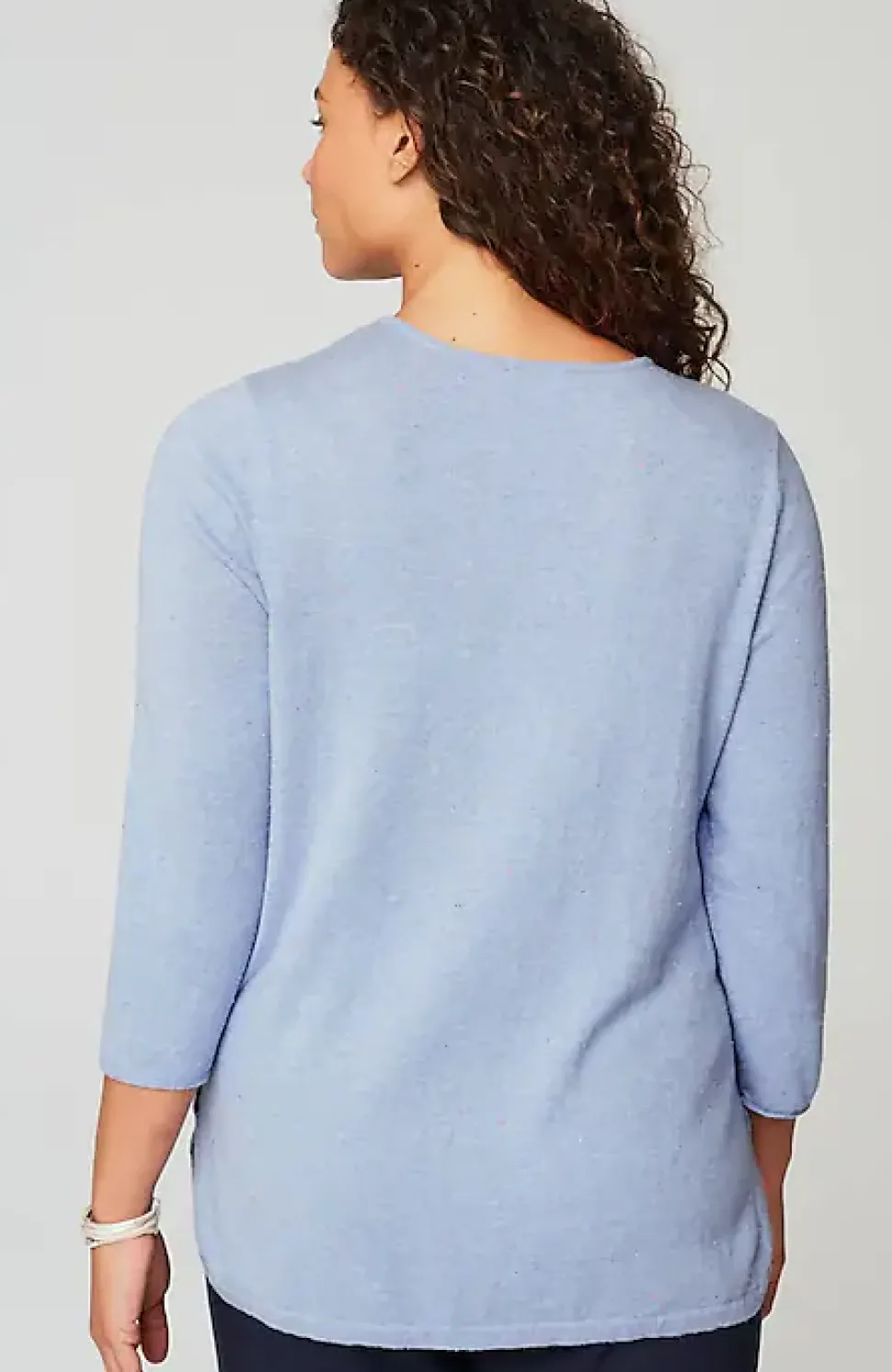 Lightweight Tweed V-Neck Sweater | Jjill