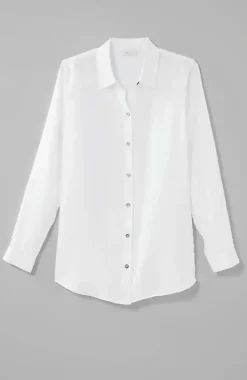 Linen Tab-Sleeve A-Line Shirt | Jjill