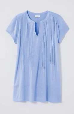 Linen-Blend Pintucked Tunic | Jjill