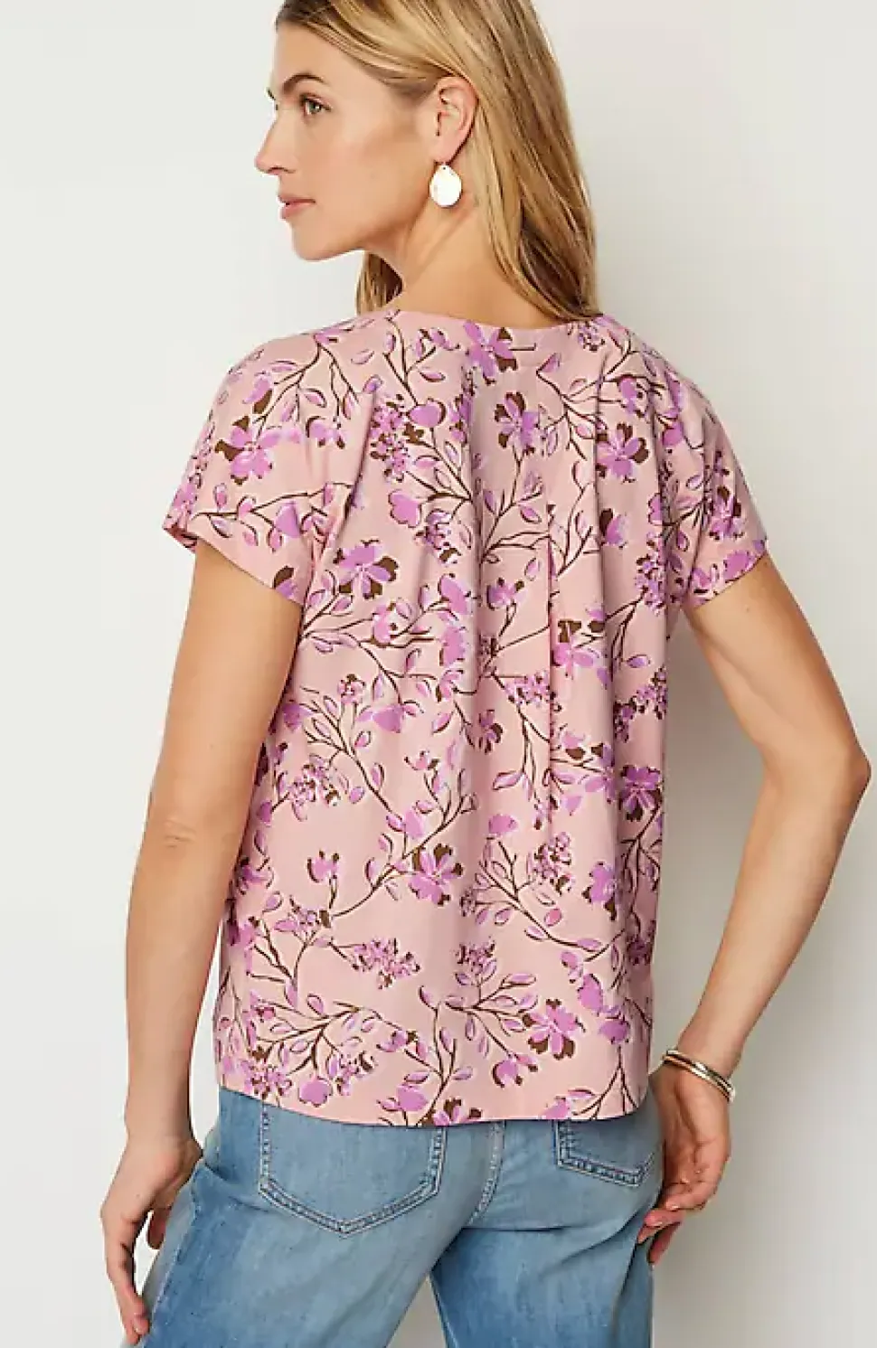 Luxe Supima® Pleat-Back Tee | Jjill