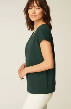 Luxe Supima® Pleat-Back Tee | Jjill