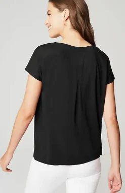 Luxe Supima® Pleat-Back Tee | Jjill