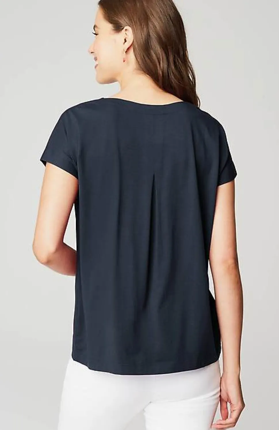 Luxe Supima® Pleat-Back Tee | Jjill