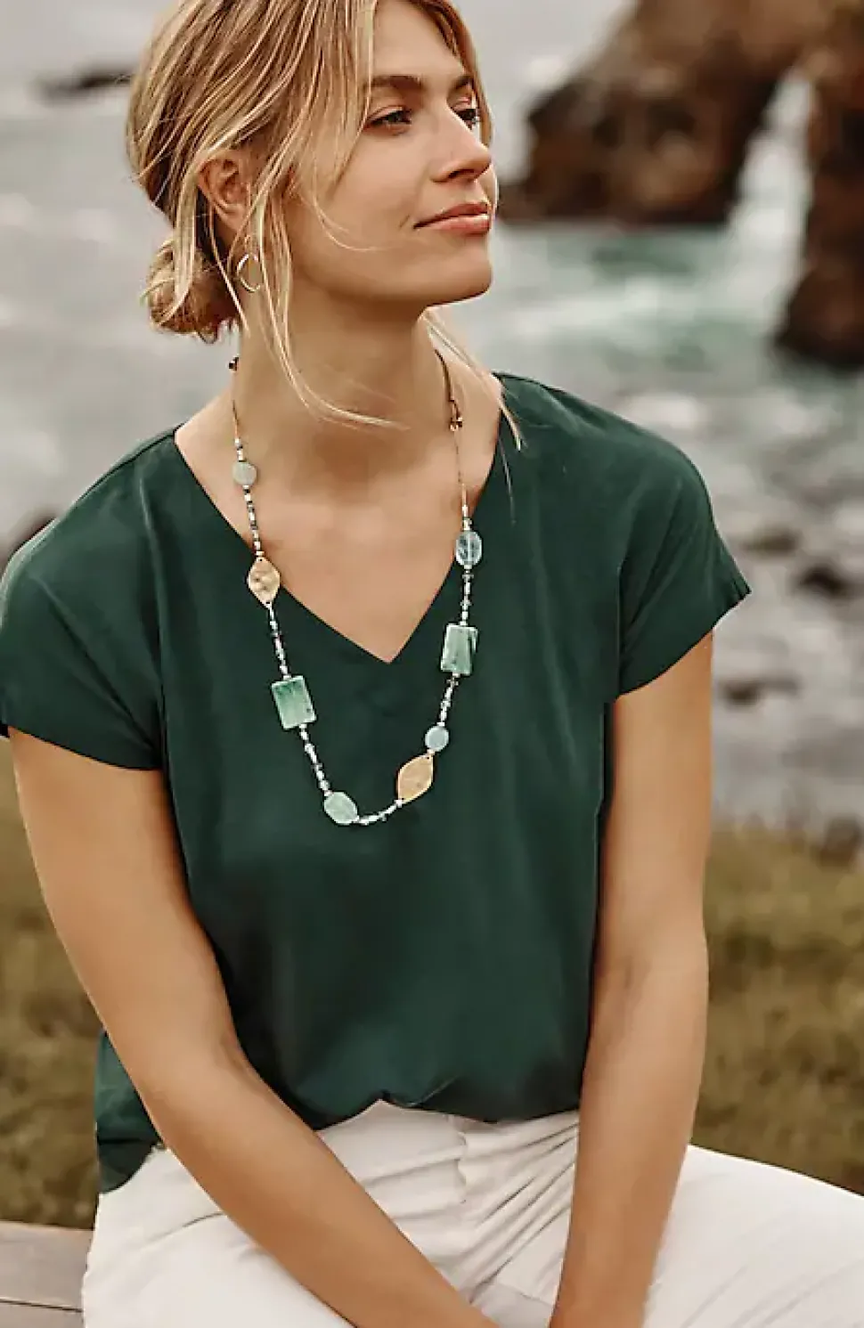 Luxe Supima® Pleat-Back Tee | Jjill