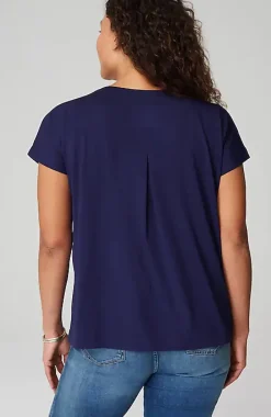 Luxe Supima® Pleat-Back Tee | Jjill