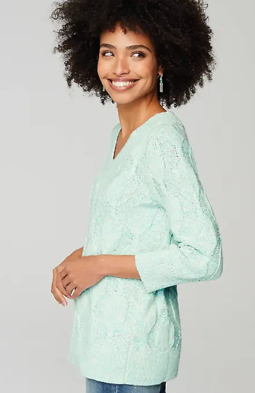 Marled Cable Sweater | Jjill