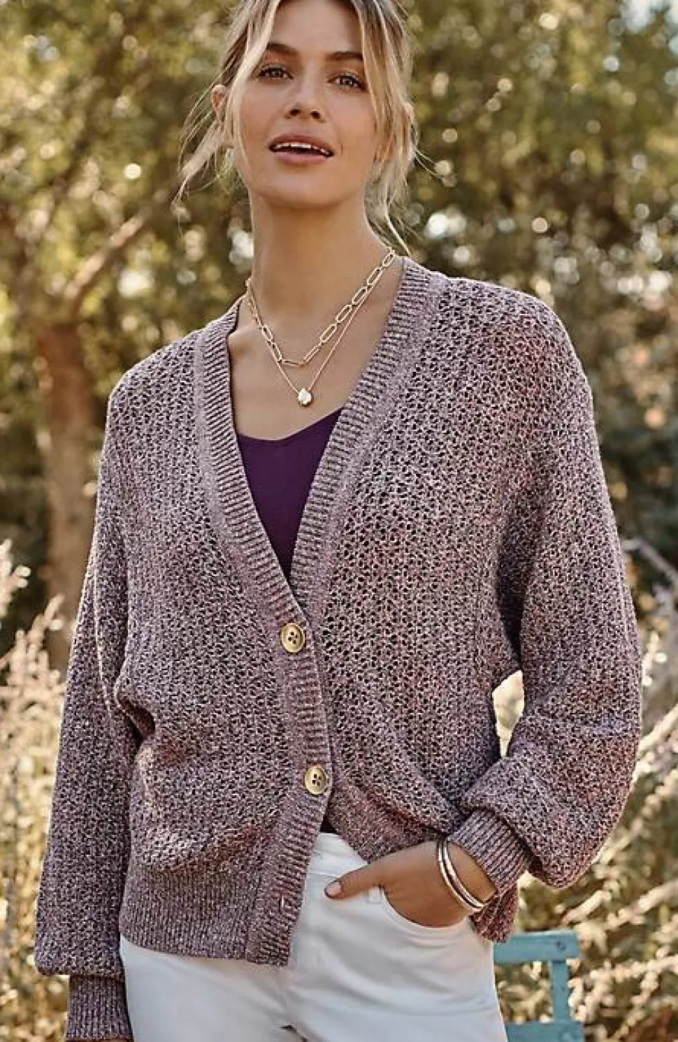 Mixed-Colors Textured Cardi | Jjill