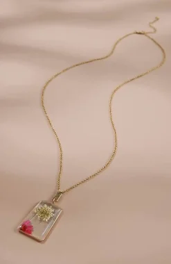 Nature'S Charm Pressed-Flower Pendant Necklace | Jjill