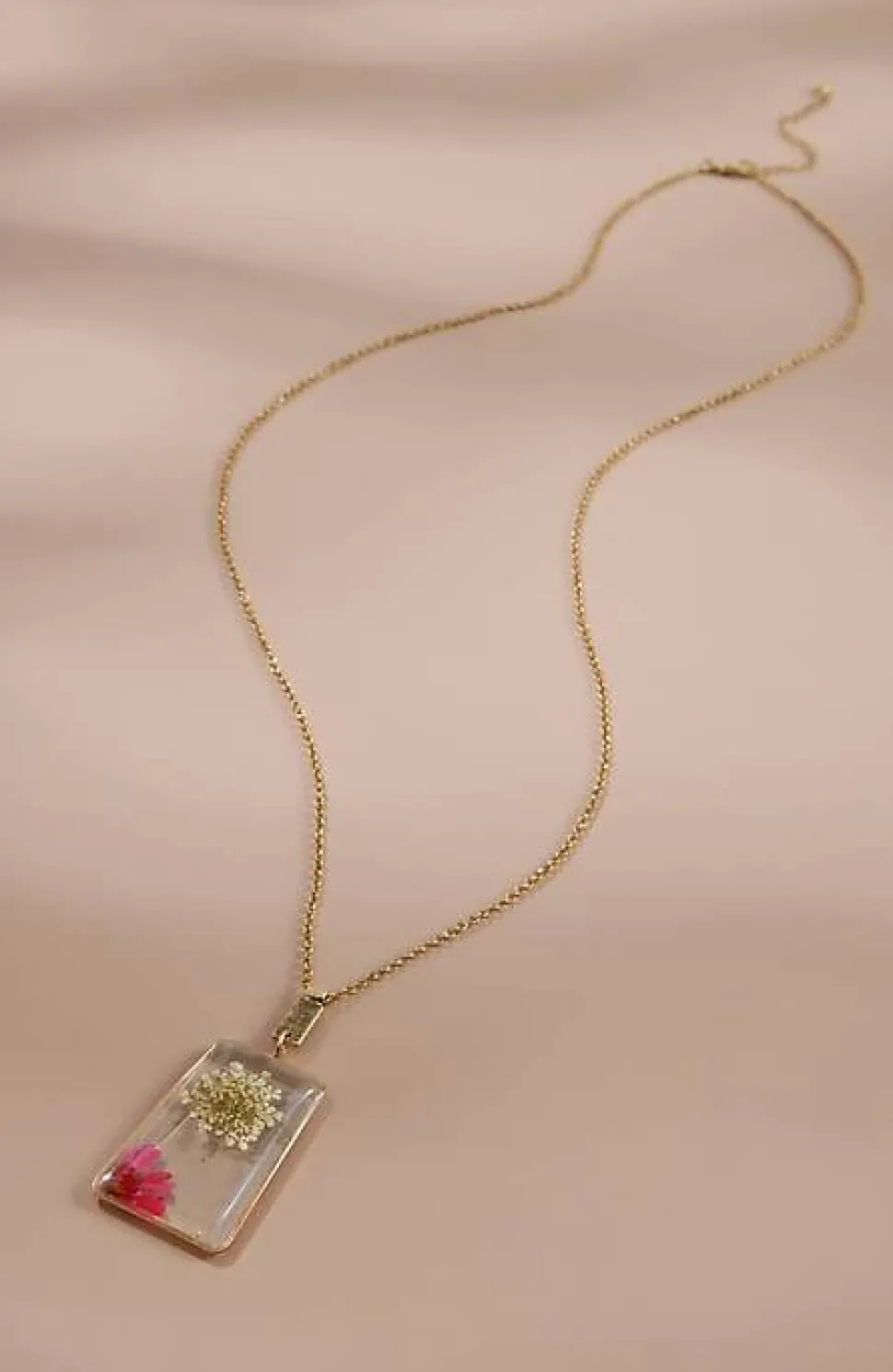 Nature'S Charm Pressed-Flower Pendant Necklace | Jjill