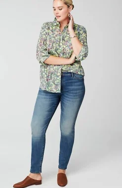 One-Pocket Shirred-Back Shirt | Jjill