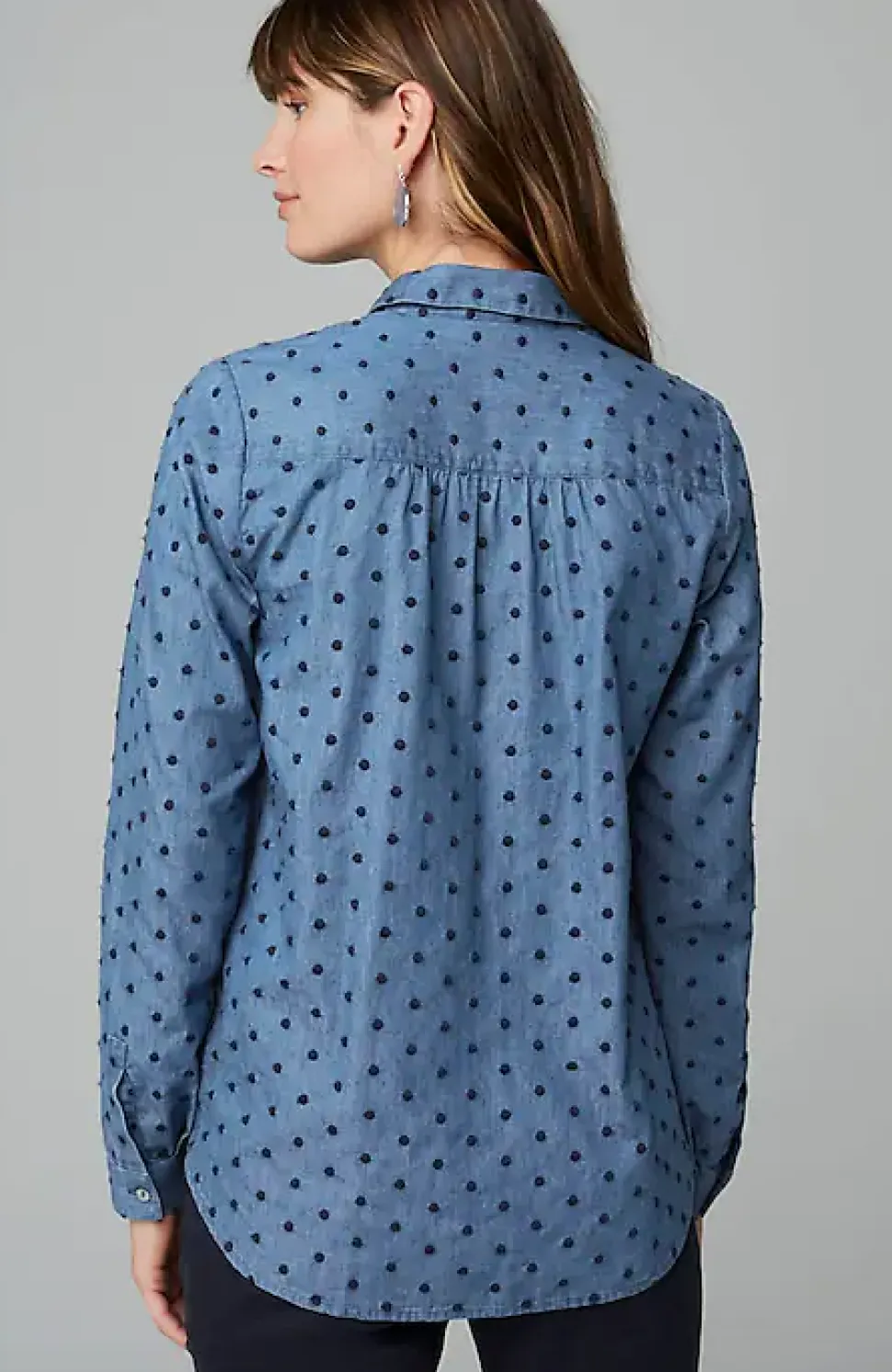 One-Pocket Shirred-Back Shirt | Jjill