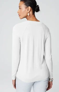 Organically Grown Cotton V-Neck Cardi | Jjill
