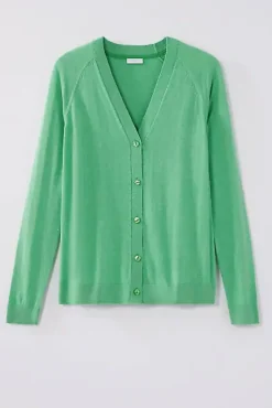 Organically Grown Cotton V-Neck Cardi | Jjill