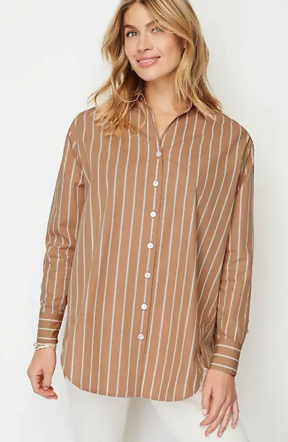 Oversized Cotton Poplin Tunic | Jjill