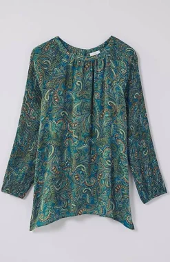 Paisley Pleated-Sleeves Tunic | Jjill