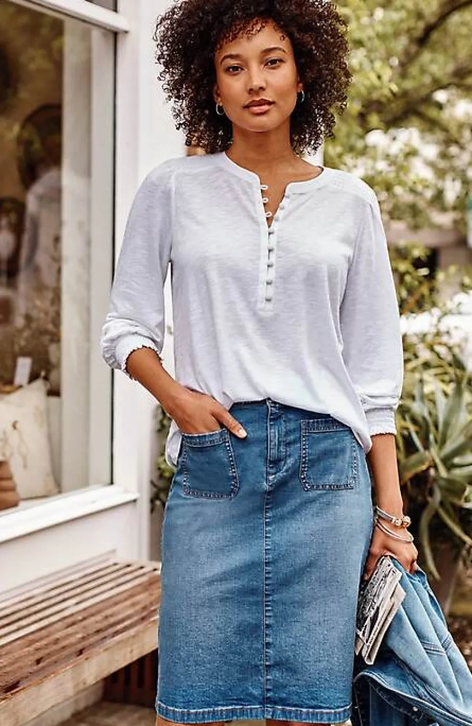 Patch-Pocket Skirt | Jjill