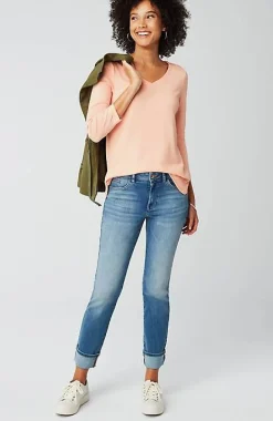 Pima 3/4-Sleeve V-Neck Tee | Jjill