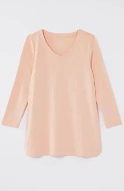 Pima 3/4-Sleeve V-Neck Tee | Jjill