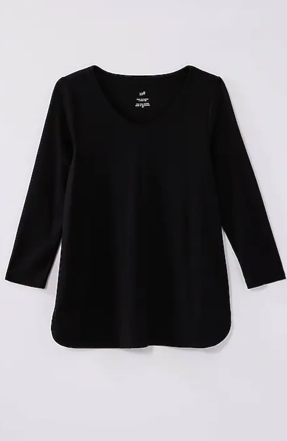 Pima 3/4-Sleeve V-Neck Tee | Jjill