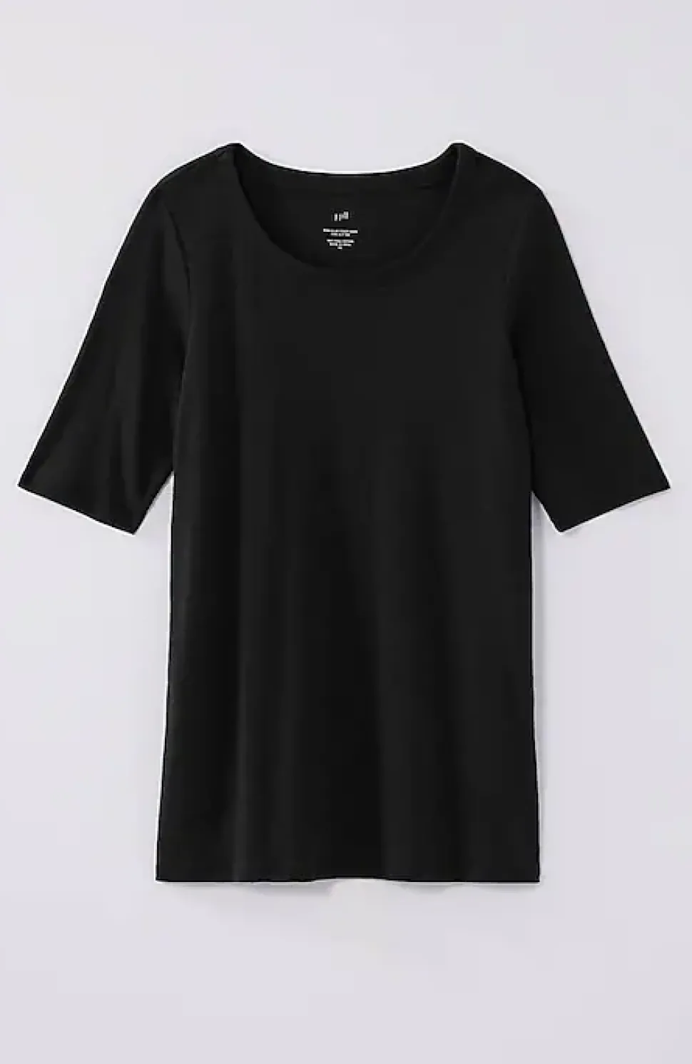 Pima-Slub Scoop-Neck Side-Slit Tee | Jjill