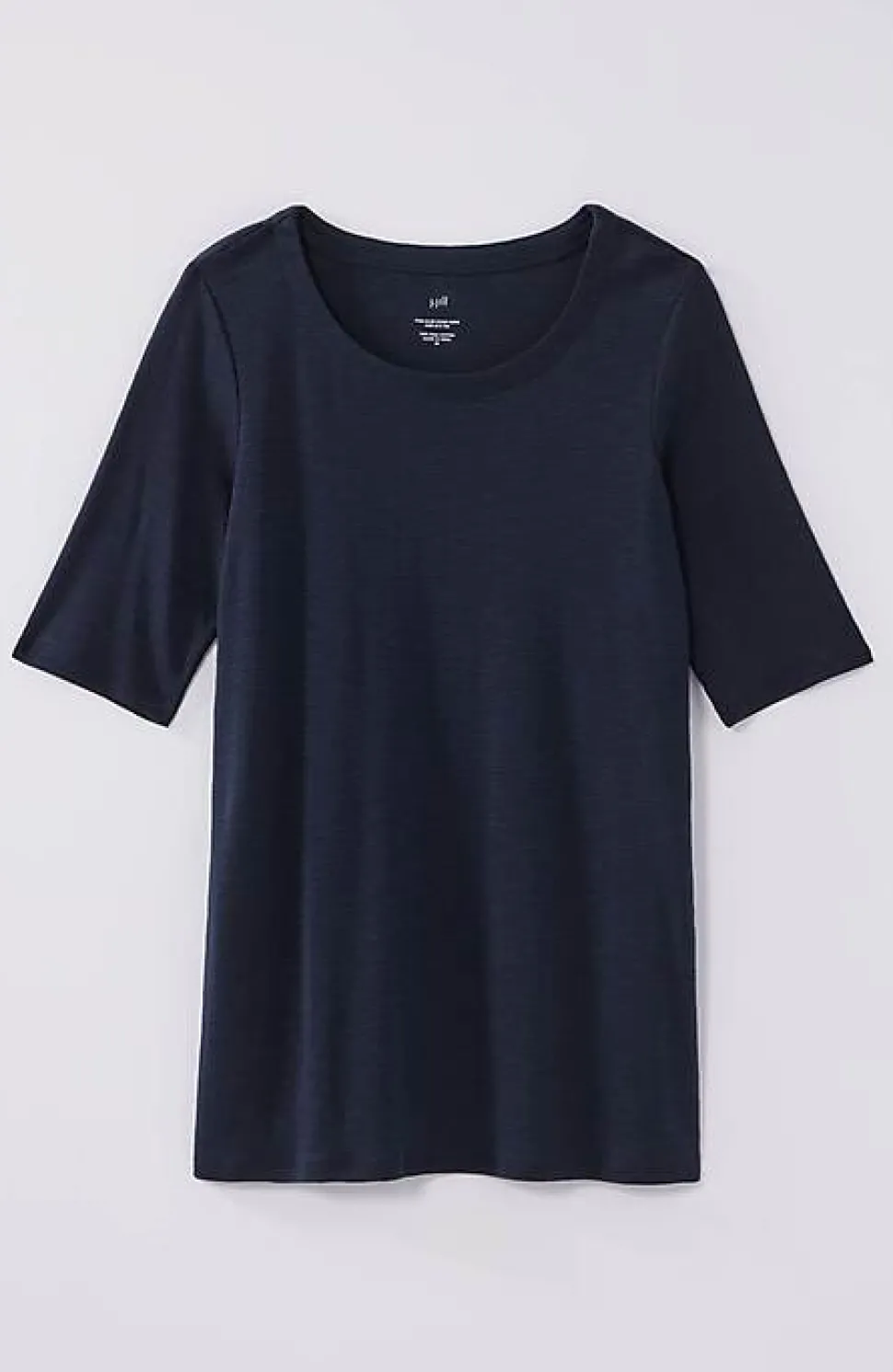 Pima-Slub Scoop-Neck Side-Slit Tee | Jjill