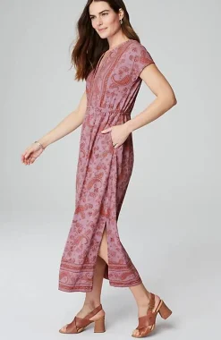 Pure Jill Border-Print Maxi Dress | Jjill