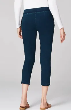 Pure Jill Indigo Knit Cropped Slim-Leg Jeans | Jjill