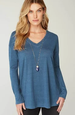 Pure Jill Indigo-Jersey Relaxed Top | Jjill