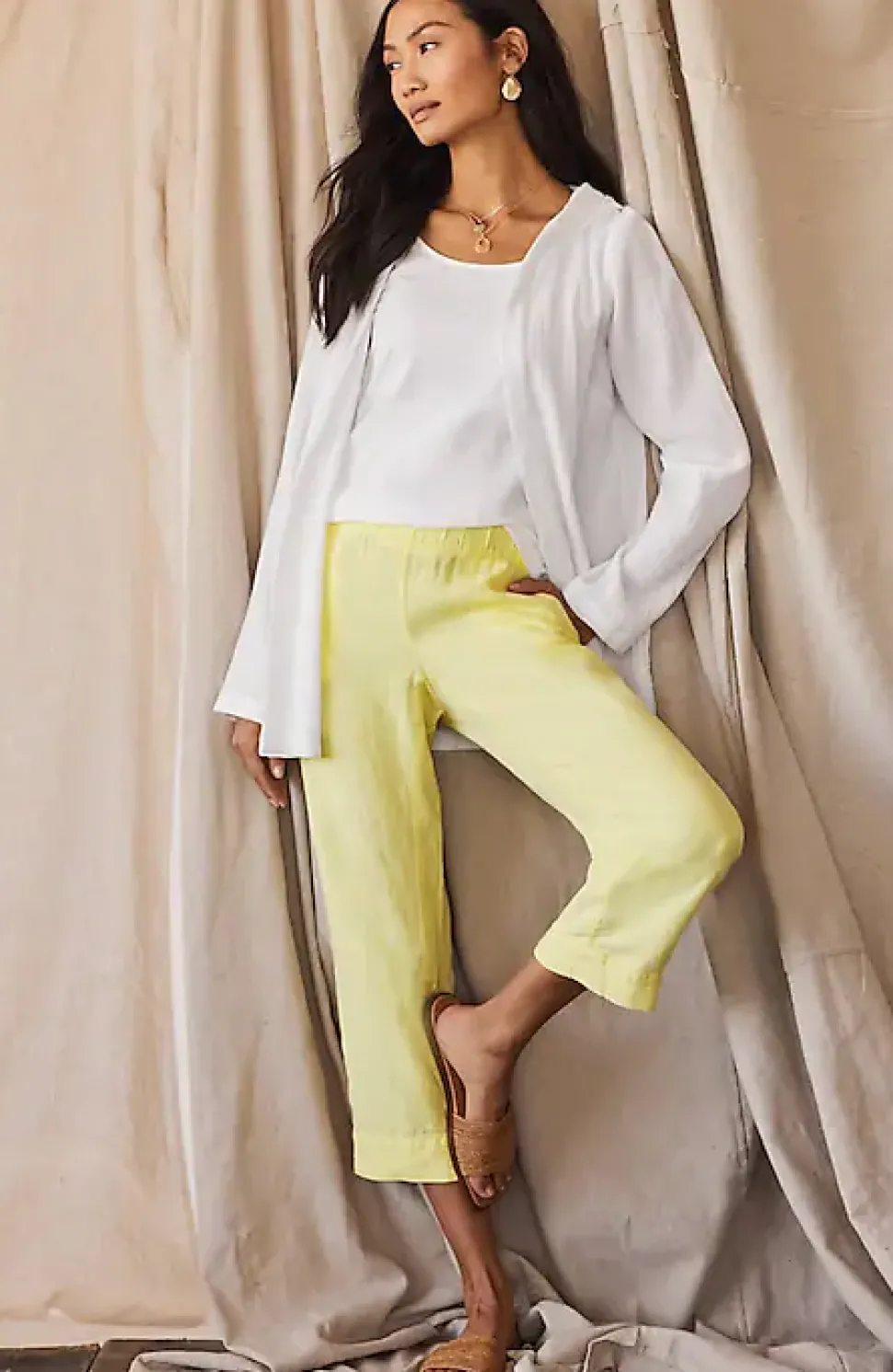 Pure Jill Linen Trapunto-Stitched Pants | Jjill